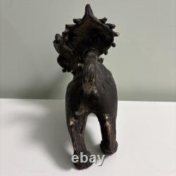 Vintage Studio Pottery Guardian Dog Foo Dog Brown Ceramic Figure