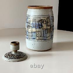 Vintage Studio Pottery Hand Crafted Stoneware Lidded Vessel Signed Shultz 81