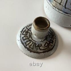 Vintage Studio Pottery Hand Crafted Stoneware Lidded Vessel Signed Shultz 81