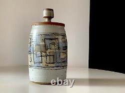 Vintage Studio Pottery Hand Crafted Stoneware Lidded Vessel Signed Shultz 81