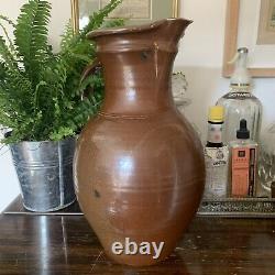 Vintage Studio Pottery Handmade Brown Jug Pitcher Vase 33cm Mick Michael Casson