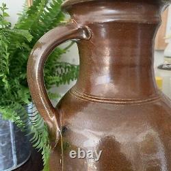 Vintage Studio Pottery Handmade Brown Jug Pitcher Vase 33cm Mick Michael Casson