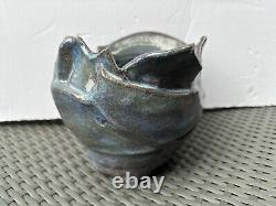 Vintage Studio Pottery Handmade Glazed Sandstone Bowl Vase Gift Decor
