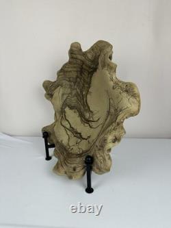 Vintage Studio Pottery Horsehair Raku Art Bowl Freeform Sculptural Centerpiece