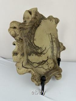 Vintage Studio Pottery Horsehair Raku Art Bowl Freeform Sculptural Centerpiece