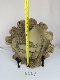 Vintage Studio Pottery Horsehair Raku Art Bowl Freeform Sculptural Centerpiece