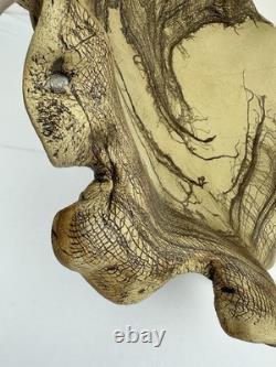 Vintage Studio Pottery Horsehair Raku Art Bowl Freeform Sculptural Centerpiece
