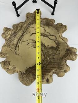 Vintage Studio Pottery Horsehair Raku Art Bowl Freeform Sculptural Centerpiece