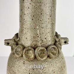 Vintage Studio Pottery Jug Dragon Goat Head 17in