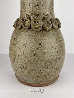 Vintage Studio Pottery Jug Dragon Goat Head 17in
