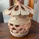 Vintage Studio Pottery Lantern Moroccan Style Stoneware Lamp Outdoor Candle