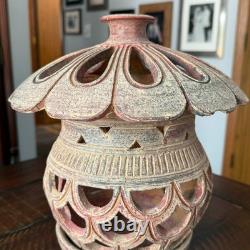 Vintage Studio Pottery Lantern Moroccan Style Stoneware Lamp Outdoor Candle