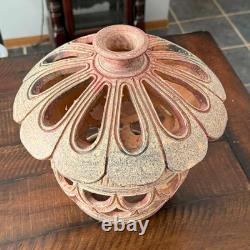Vintage Studio Pottery Lantern Moroccan Style Stoneware Lamp Outdoor Candle