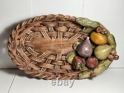 Vintage Studio Pottery Large Fruit Basket by J. Santos Portugal- SIGNED As Is