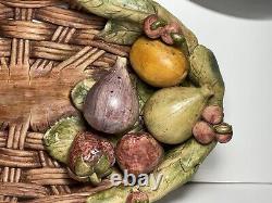Vintage Studio Pottery Large Fruit Basket by J. Santos Portugal- SIGNED As Is