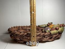 Vintage Studio Pottery Large Fruit Basket by J. Santos Portugal- SIGNED As Is