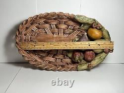 Vintage Studio Pottery Large Fruit Basket by J. Santos Portugal- SIGNED As Is