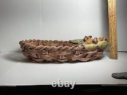 Vintage Studio Pottery Large Fruit Basket by J. Santos Portugal- SIGNED As Is