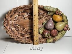 Vintage Studio Pottery Large Fruit Basket by J. Santos Portugal- SIGNED As Is