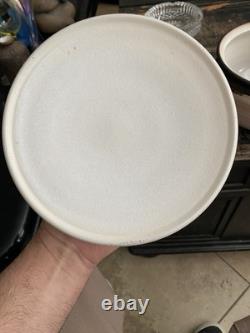 Vintage Studio Pottery Lidded Casserole Bowl Signed Moff Black & Tan Drip Glaz