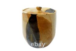 Vintage Studio Pottery Lidded Jar, Signed MCH, Glazed Earth Tones