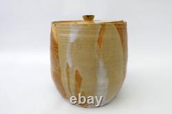 Vintage Studio Pottery Lidded Jar, Signed MCH, Glazed Earth Tones