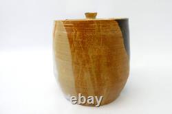 Vintage Studio Pottery Lidded Jar, Signed MCH, Glazed Earth Tones