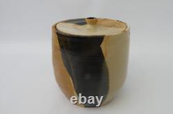 Vintage Studio Pottery Lidded Jar, Signed MCH, Glazed Earth Tones