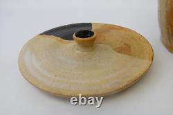 Vintage Studio Pottery Lidded Jar, Signed MCH, Glazed Earth Tones