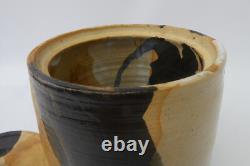 Vintage Studio Pottery Lidded Jar, Signed MCH, Glazed Earth Tones