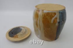 Vintage Studio Pottery Lidded Jar, Signed MCH, Glazed Earth Tones
