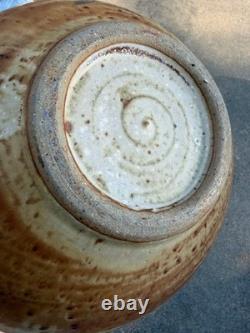 Vintage Studio Pottery Lidded Jar Vase Cork Top Drip Glaze Stoneware Handmade
