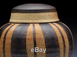 Vintage Studio Pottery Lidded Matt Glazed Jar Signed Orlov 20th C