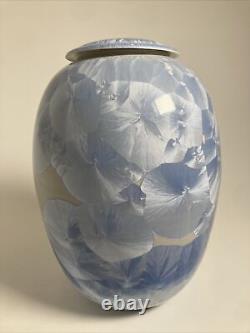 Vintage Studio Pottery PORCELAIN LARGE Crystalline Glaze Jar 11.5 Duly Mitchell