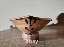 Vintage Studio Pottery Pedestal Bowl by Suze Lindsay