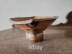 Vintage Studio Pottery Pedestal Bowl by Suze Lindsay