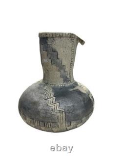 Vintage Studio Pottery Pitcher Sgraffito Owl Figure Southwestern Style 8.5