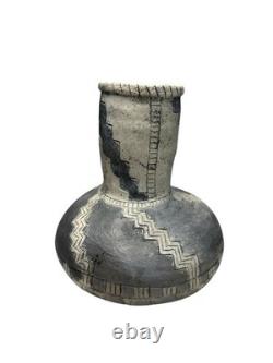 Vintage Studio Pottery Pitcher Sgraffito Owl Figure Southwestern Style 8.5