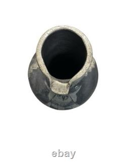 Vintage Studio Pottery Pitcher Sgraffito Owl Figure Southwestern Style 8.5