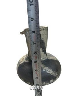 Vintage Studio Pottery Pitcher Sgraffito Owl Figure Southwestern Style 8.5