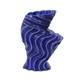 Vintage Studio Pottery Ridged Biomorphic Blue Vase by Frank Fabens