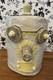 Vintage Studio Pottery Robot Face Jar 9 Goat, Moon Stars, Rooster Folk Art OOAK