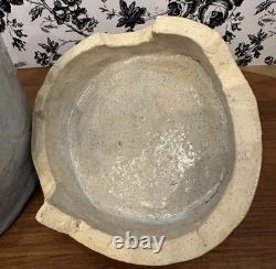 Vintage Studio Pottery Robot Face Jar 9 Goat, Moon Stars, Rooster Folk Art OOAK