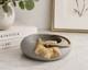 Vintage Studio Pottery Sculptural Bowl Applied Leaf Organic Modern Signed Art