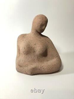 Vintage Studio Pottery Sculpture Modern Art Abstract Figure Form Woman Fine Mcm