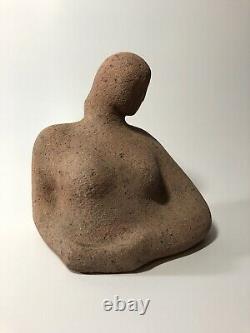 Vintage Studio Pottery Sculpture Modern Art Abstract Figure Form Woman Fine Mcm