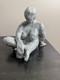 Vintage Studio Pottery Seated Female Figure Sculpture Granite Finish Modernist