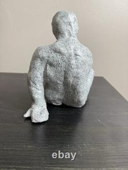 Vintage Studio Pottery Seated Female Figure Sculpture Granite Finish Modernist
