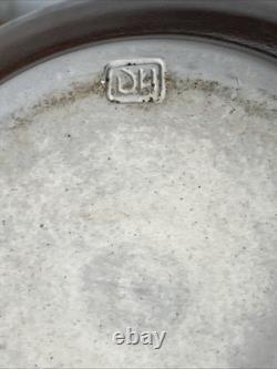 Vintage Studio Pottery StoneWear Jar Signed DH Hi Fire Brown Glaze Sun Set Art