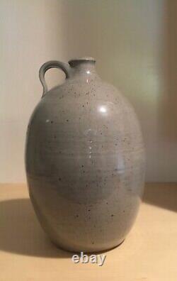 Vintage Studio Pottery Stoneware Pitcher Jug Vase Painted Peregrine Falcon